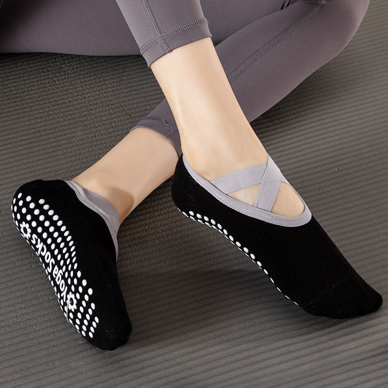 Women Yoga Socks Non-Slip Grips & Straps for Pilates Barefoot Workout