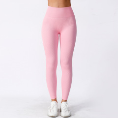 Women‘s Yoga Leggings Ribbed Seamless Workout High Waist Athletic Exercise