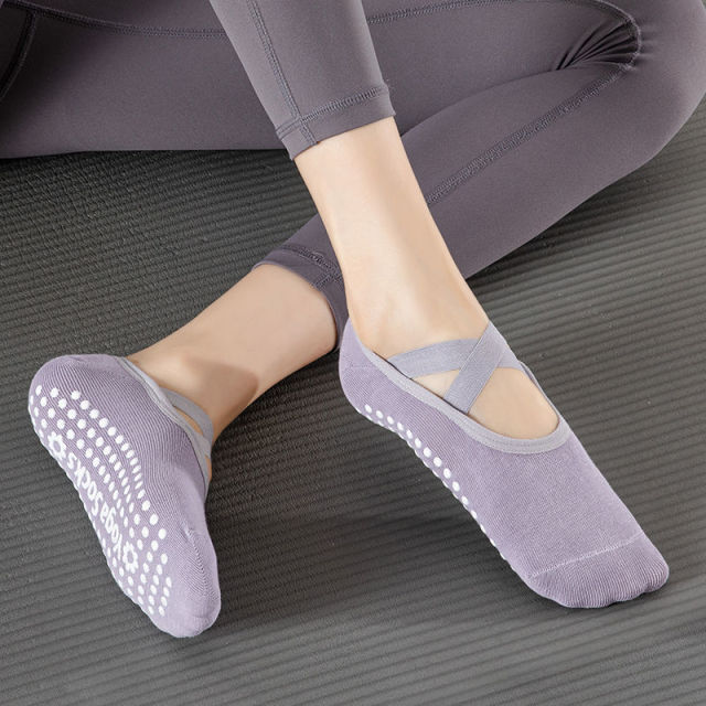 Women Yoga Socks Non-Slip Grips & Straps for Pilates Barefoot Workout