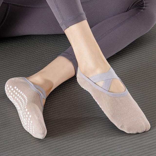Women Yoga Socks Non-Slip Grips & Straps for Pilates Barefoot Workout