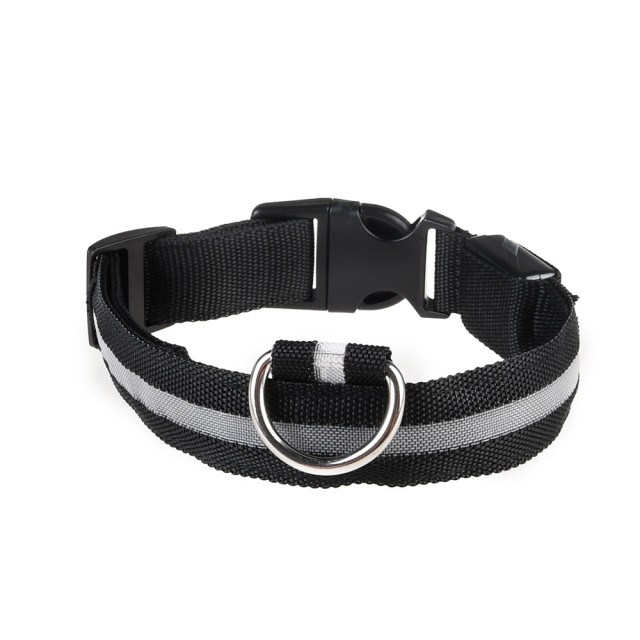 Nylon LED Dog Collar Adjustable USB Rechargeable Glow in the Dark