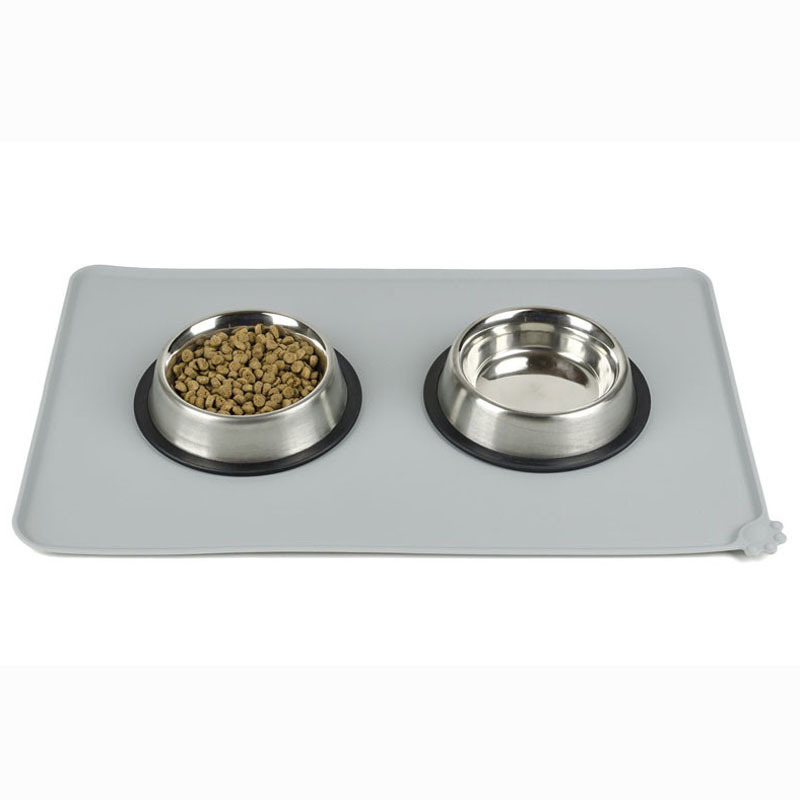 Silicone Pet Feeding Mat Waterproof Dog Cat Food Mat with Raised Edges
