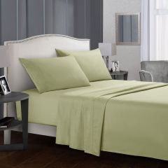 Four Piece Brushed Microfiber Bedding Sheet Set with Fitted Sheet Flat Sheet Pillowcases