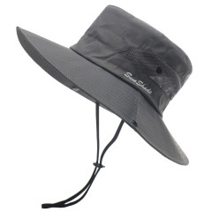 Beach Bucket Hat for Men Women Breathable Mesh Layer Wide Brim with Drawstring