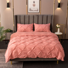 Comforter Set Pin-tuck Pinch Pleat Bedding Sets with Pillowcases