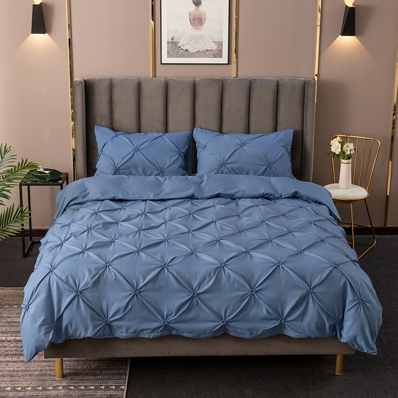Comforter Set Pin-tuck Pinch Pleat Bedding Sets with Pillowcases