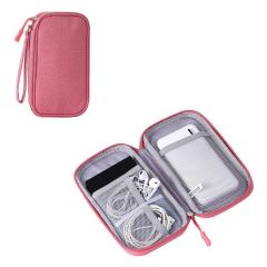 Cable Organizer Pouch Electronic Accessories Carry Case Storage Bag Double Layer