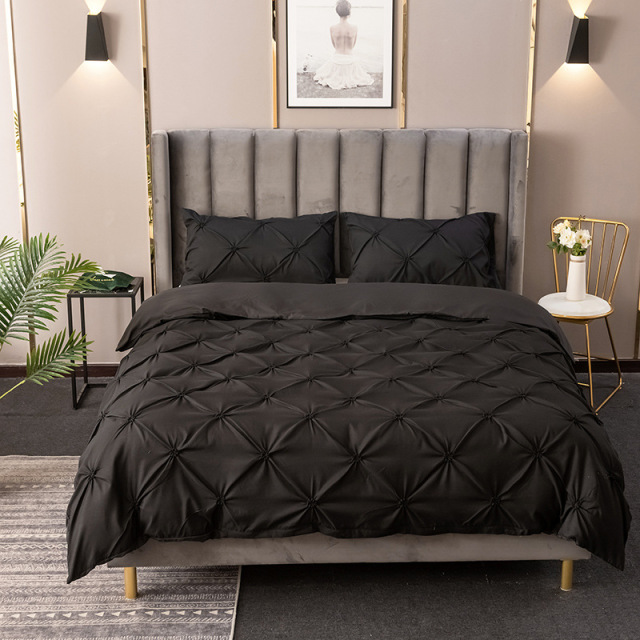 Comforter Set Pin-tuck Pinch Pleat Bedding Sets with Pillowcases
