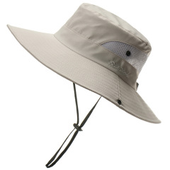 Beach Bucket Hat for Men Women Breathable Mesh Layer Wide Brim with Drawstring