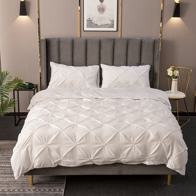 Comforter Set Pin-tuck Pinch Pleat Bedding Sets with Pillowcases