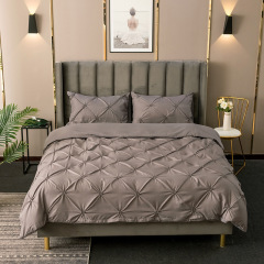 Comforter Set Pin-tuck Pinch Pleat Bedding Sets with Pillowcases
