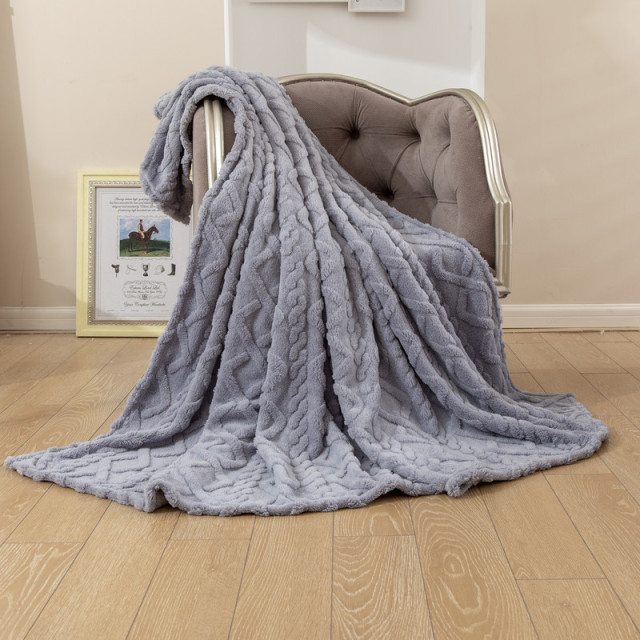 Sherpa Throw Blanket 3D Stylish Design Thick Plush Fluffy Furry