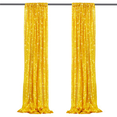Gold Sequin Backdrop Curtain Panels Wedding Party Background Drapes