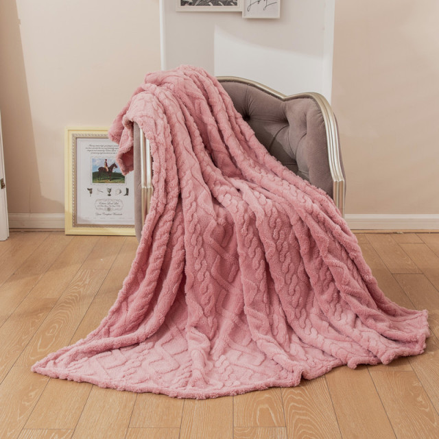 Sherpa Throw Blanket 3D Stylish Design Thick Plush Fluffy Furry