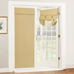 Hook and Loop Blackout Door Curtain for Patio French Door Window with Tie up Strap