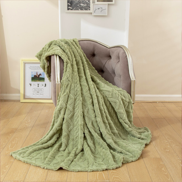 Sherpa Throw Blanket 3D Stylish Design Thick Plush Fluffy Furry