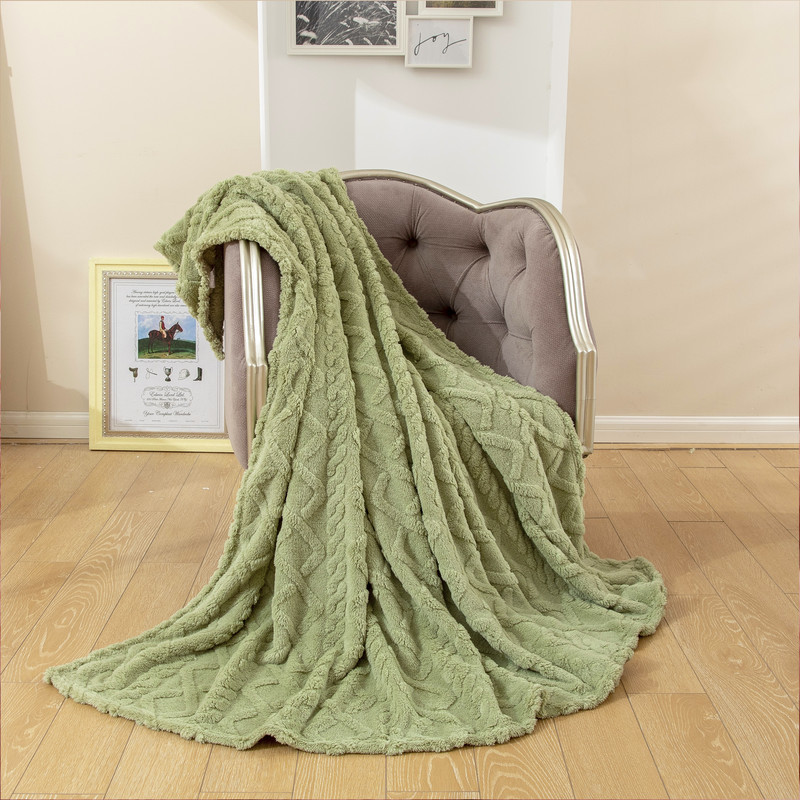 Sherpa Throw Blanket 3D Stylish Design Thick Plush Fluffy Furry