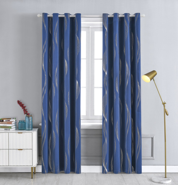 95% Blackout Curtains Silver Stamping Thermal Insulated