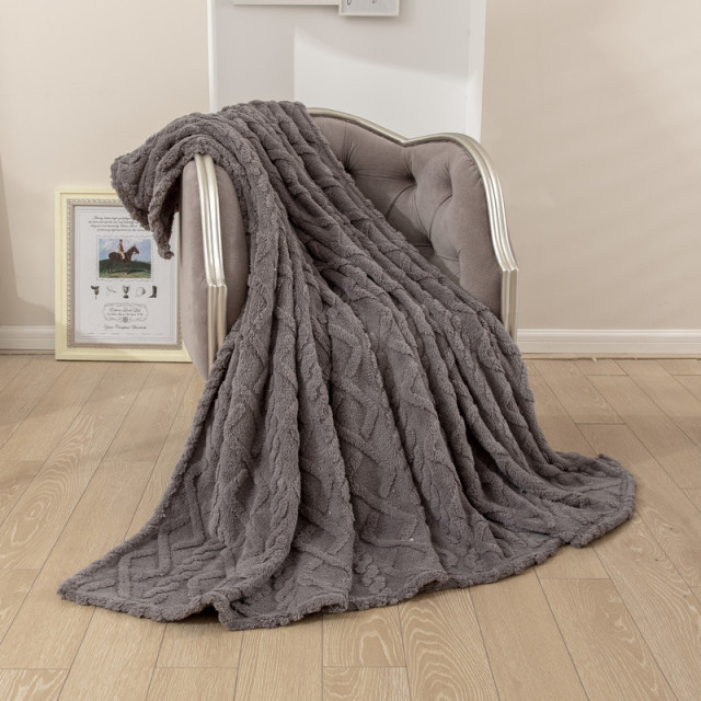 Sherpa Throw Blanket 3D Stylish Design Thick Plush Fluffy Furry