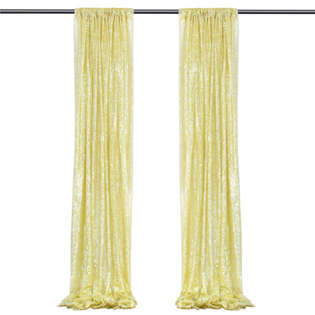 Gold Sequin Backdrop Curtain Panels Wedding Party Background Drapes