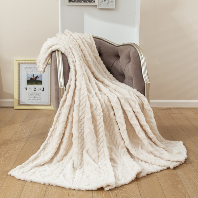 Sherpa Throw Blanket 3D Stylish Design Thick Plush Fluffy Furry