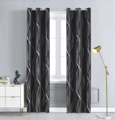 95% Blackout Curtains Silver Stamping Thermal Insulated