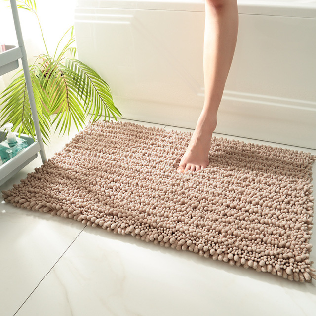 Chenille Shaggy Bathroom Rug Mat Absorbent Non-Slip Bath Mat
