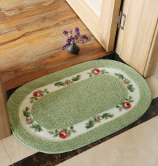 Oval Fleece Rose Flower Shaggy Area Rugs Floral Rural Style