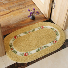 Oval Fleece Rose Flower Shaggy Area Rugs Floral Rural Style