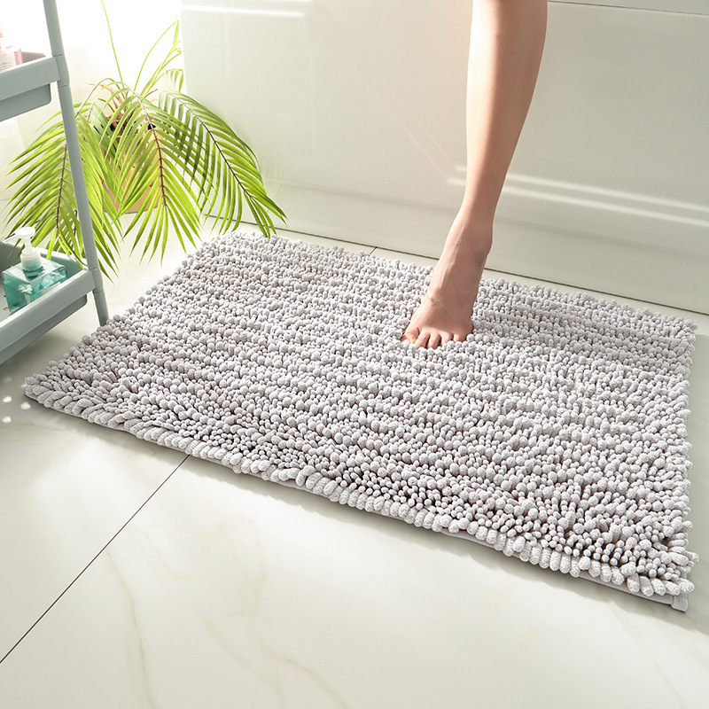 Chenille Shaggy Bathroom Rug Mat Absorbent Non-Slip Bath Mat