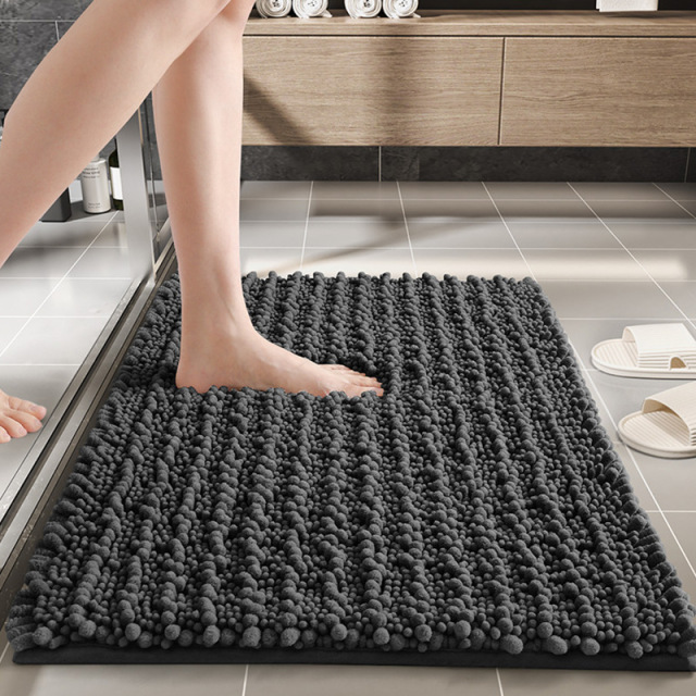 Chenille Shaggy Bathroom Rug Mat Absorbent Non-Slip Bath Mat