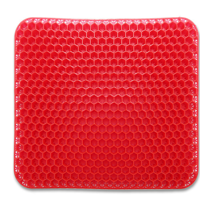 Thick Breathable Cooling Gel Seat Cushion Honeycomb Design Non-Slip Black Cover