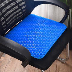 Thick Breathable Cooling Gel Seat Cushion Honeycomb Design Non-Slip Black Cover