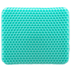 Thick Breathable Cooling Gel Seat Cushion Honeycomb Design Non-Slip Black Cover