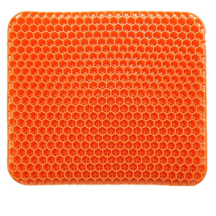Thick Breathable Cooling Gel Seat Cushion Honeycomb Design Non-Slip Black Cover