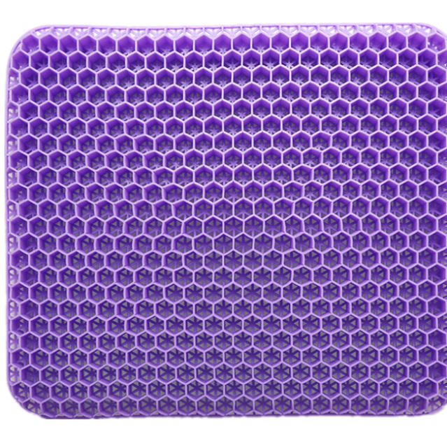 Thick Breathable Cooling Gel Seat Cushion Honeycomb Design Non-Slip Black Cover