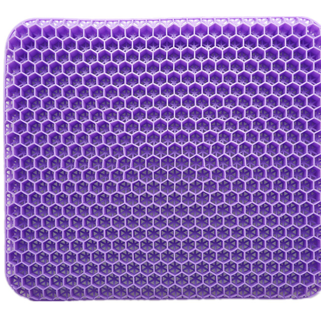 Thick Breathable Cooling Gel Seat Cushion Honeycomb Design Non-Slip Black Cover