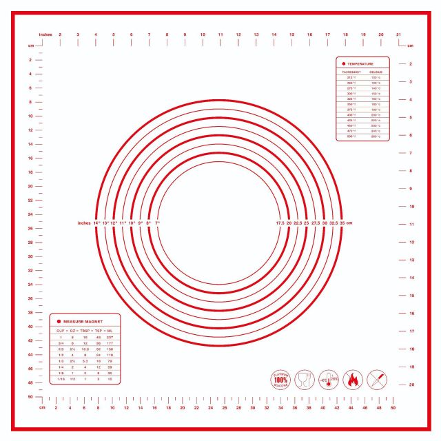 Non-slip Pastry Mat with Measurements Dough Rolling Mat