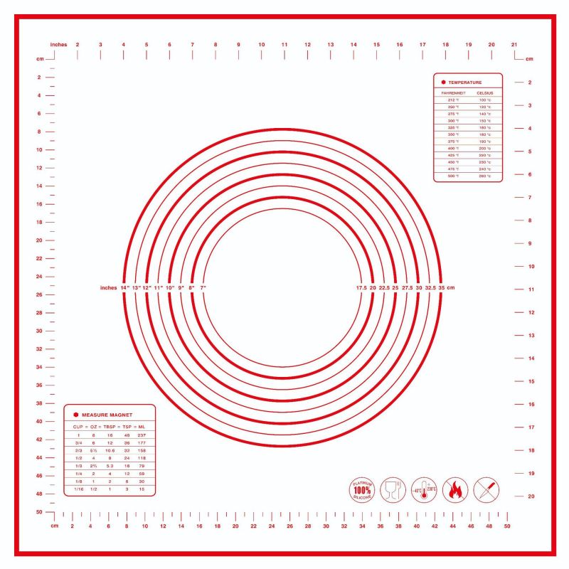 Non-slip Pastry Mat with Measurements Dough Rolling Mat