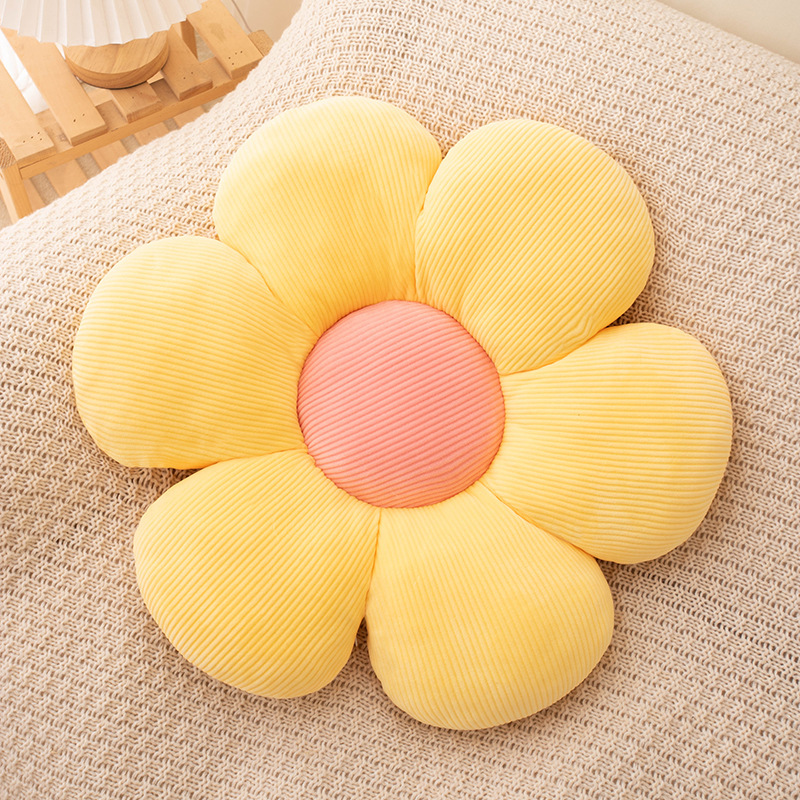Flower Shaped Throw Pillow Decorative Seating Cushions Six Petal Daisy