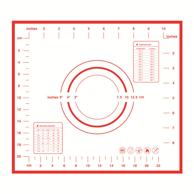 Non-slip Pastry Mat with Measurements Dough Rolling Mat