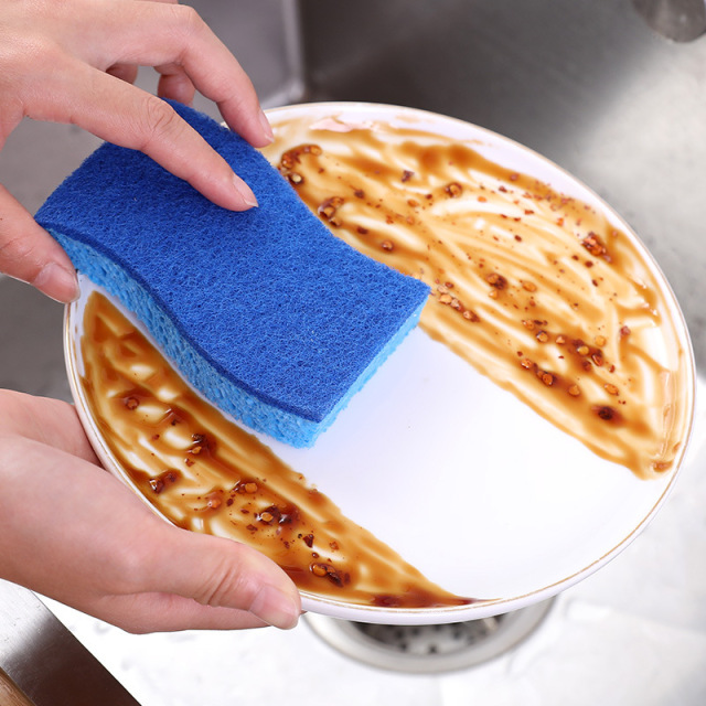 Non-Scratch Scrub Sponges for Washing Dishes and Cleaning Safe for Cookware