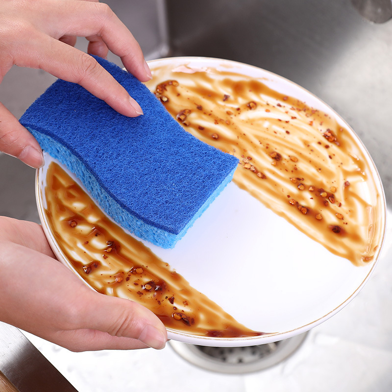 Non-Scratch Scrub Sponges for Washing Dishes and Cleaning Safe for Cookware