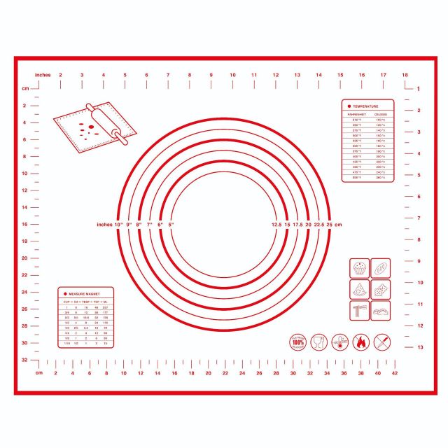 Non-slip Pastry Mat with Measurements Dough Rolling Mat
