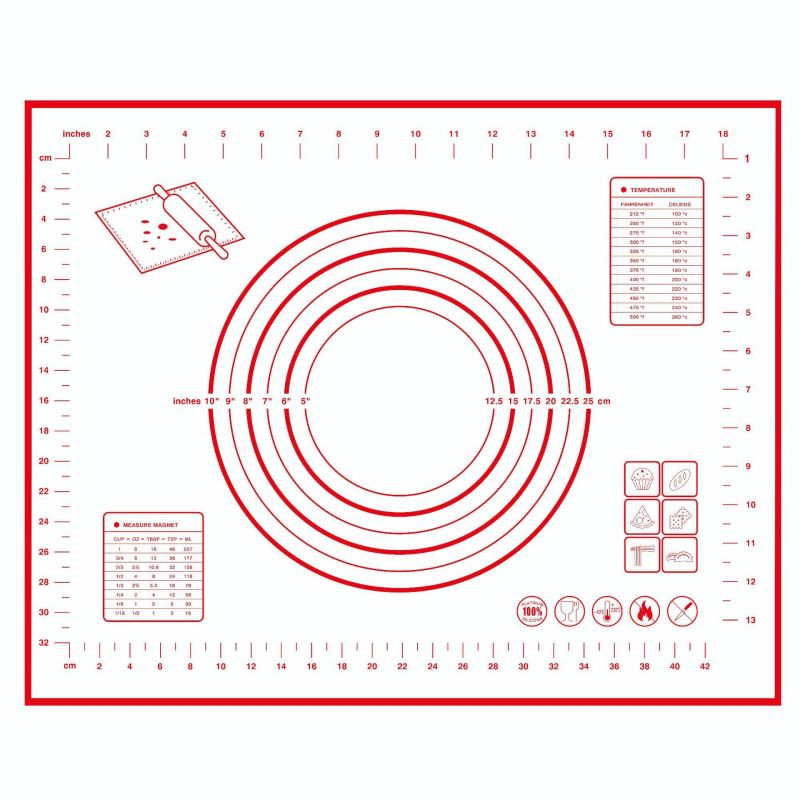 Non-slip Pastry Mat with Measurements Dough Rolling Mat