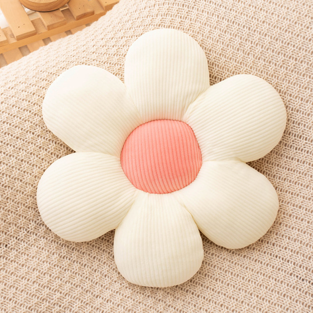 Flower Shaped Throw Pillow Decorative Seating Cushions Six Petal Daisy