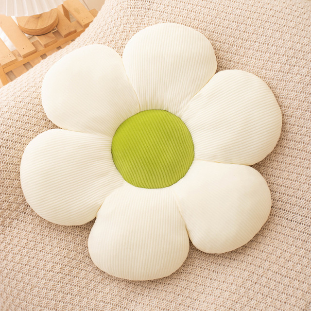 Flower Shaped Throw Pillow Decorative Seating Cushions Six Petal Daisy