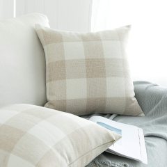 Polyester Linen Buffalo Check Throw Pillow Covers Brat Check Plaid Square Cushion Case