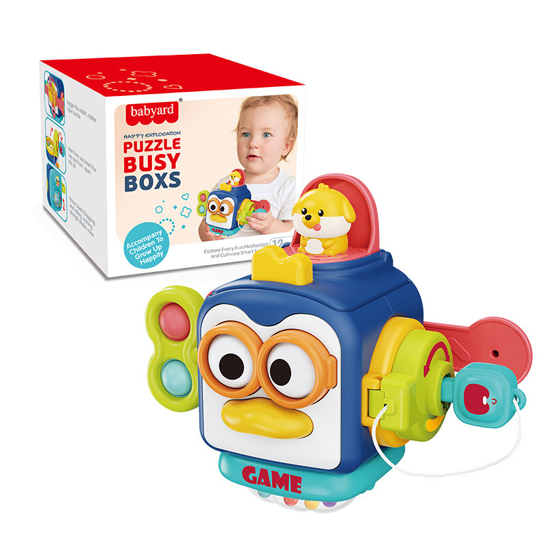 Montessori Busy Board Cube Sensory Toys for Toddlers Educational Learning