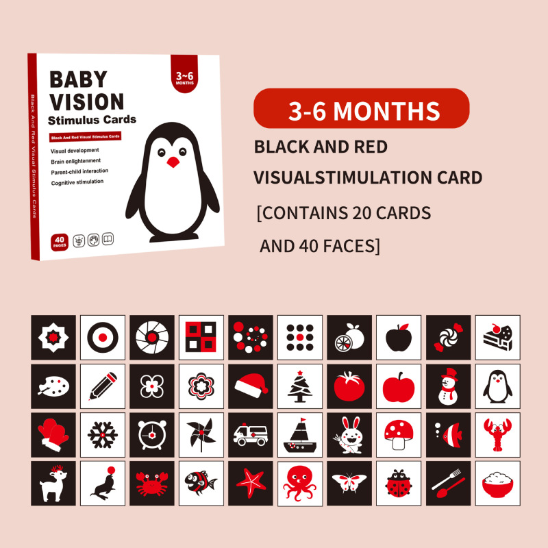 High Contrast Baby Flashcards Visual Stimulation Learning Activity Cards